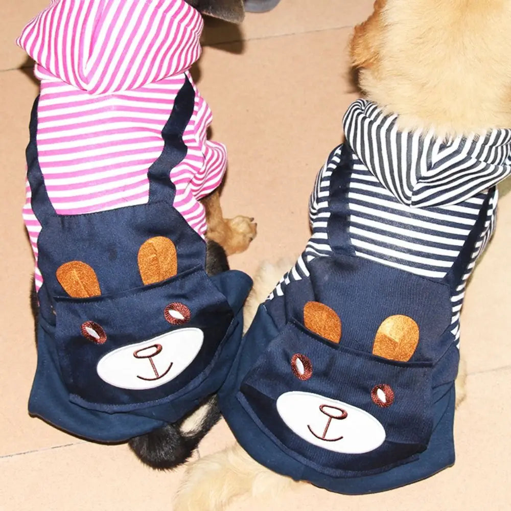 Striped Dog Hoodie Winter Outfit