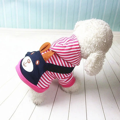 Striped Dog Hoodie Winter Outfit