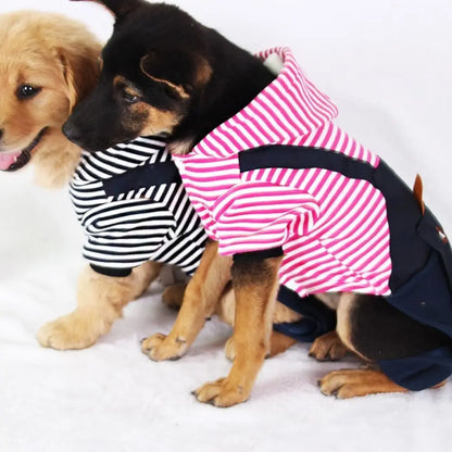 Striped Dog Hoodie Winter Outfit