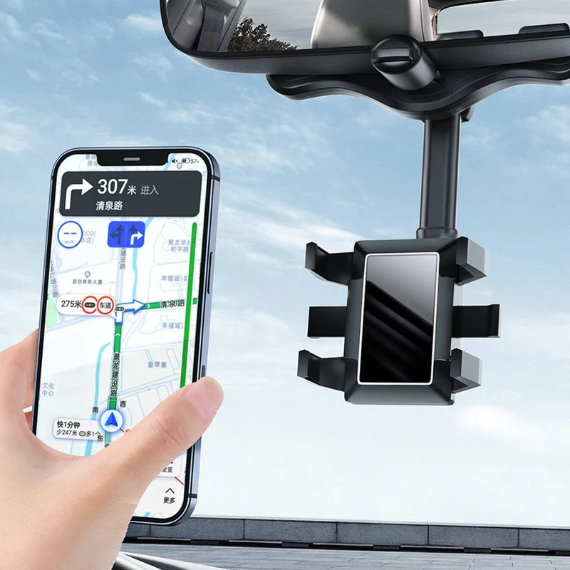 360° Rearview Mirror Phone Holder